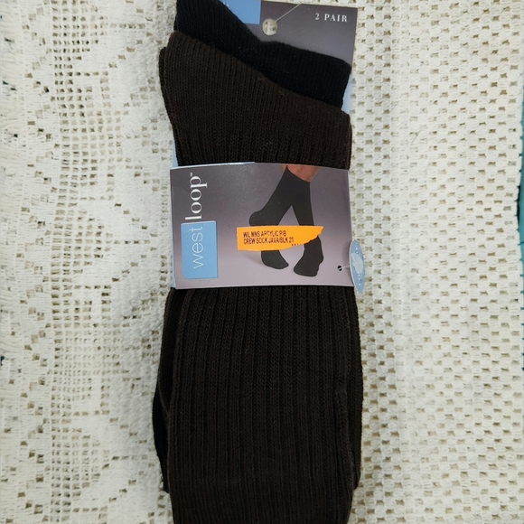 🦋 West Loop Men's Black Dress Socks - 2 Pair - Picture 1 of 4